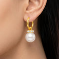 Desihi Earrings Anti-Tarnish Pearl Drop Hoops