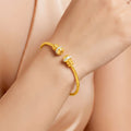 Desihi Bracelet Anti-Tarnish Diamond Cut Open Bangle (Adjustable Size)