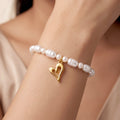 Desihi Bracelet Anti-Tarnish Baroque Pearl Heart (Adjustable Size)