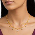 Desihi Necklace Anti-Tarnish Gold Plated Round Crystal