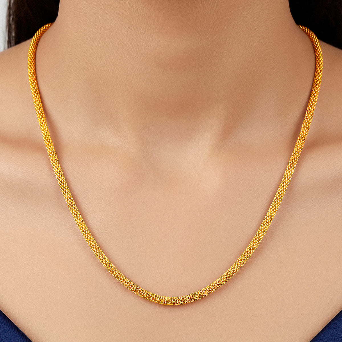 Desihi Necklace Anti-Tarnish Gold Plated Mesh Chain