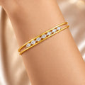 Desihi Bracelet Anti-Tarnish Oval Crystal Cuff (Adjustable Size)