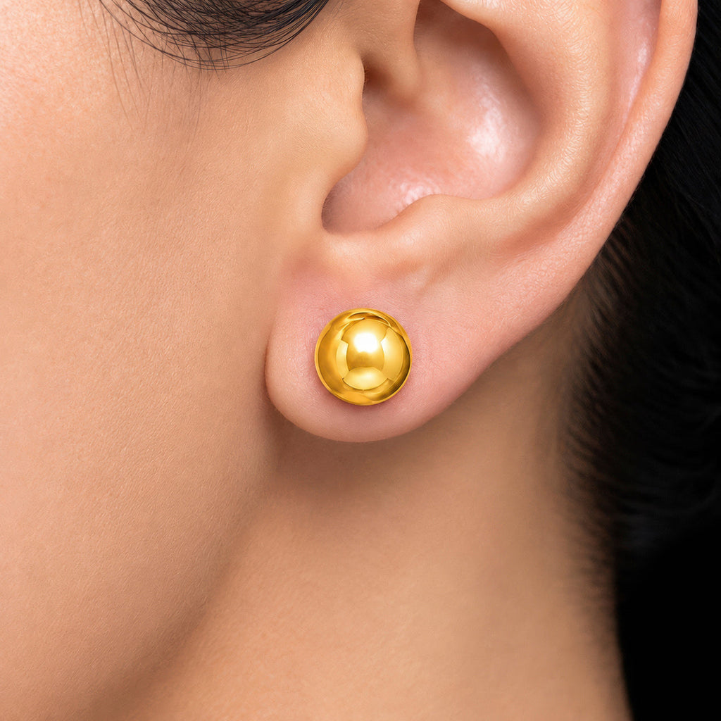 Desihi Earrings Anti-Tarnish Gold Plated Polished Ball Stud