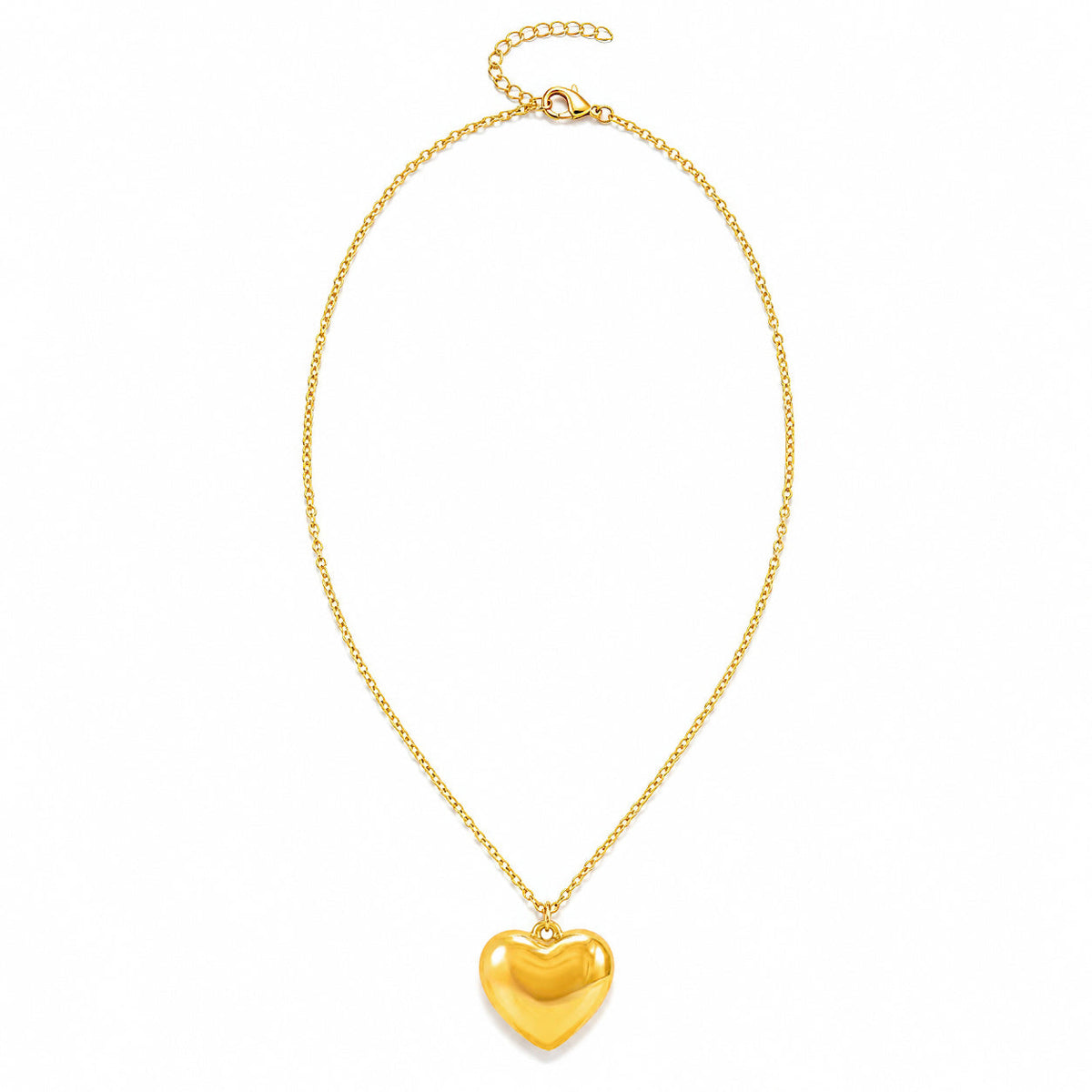 Desihi Necklace Anti-Tarnish Puffy Heart Chain