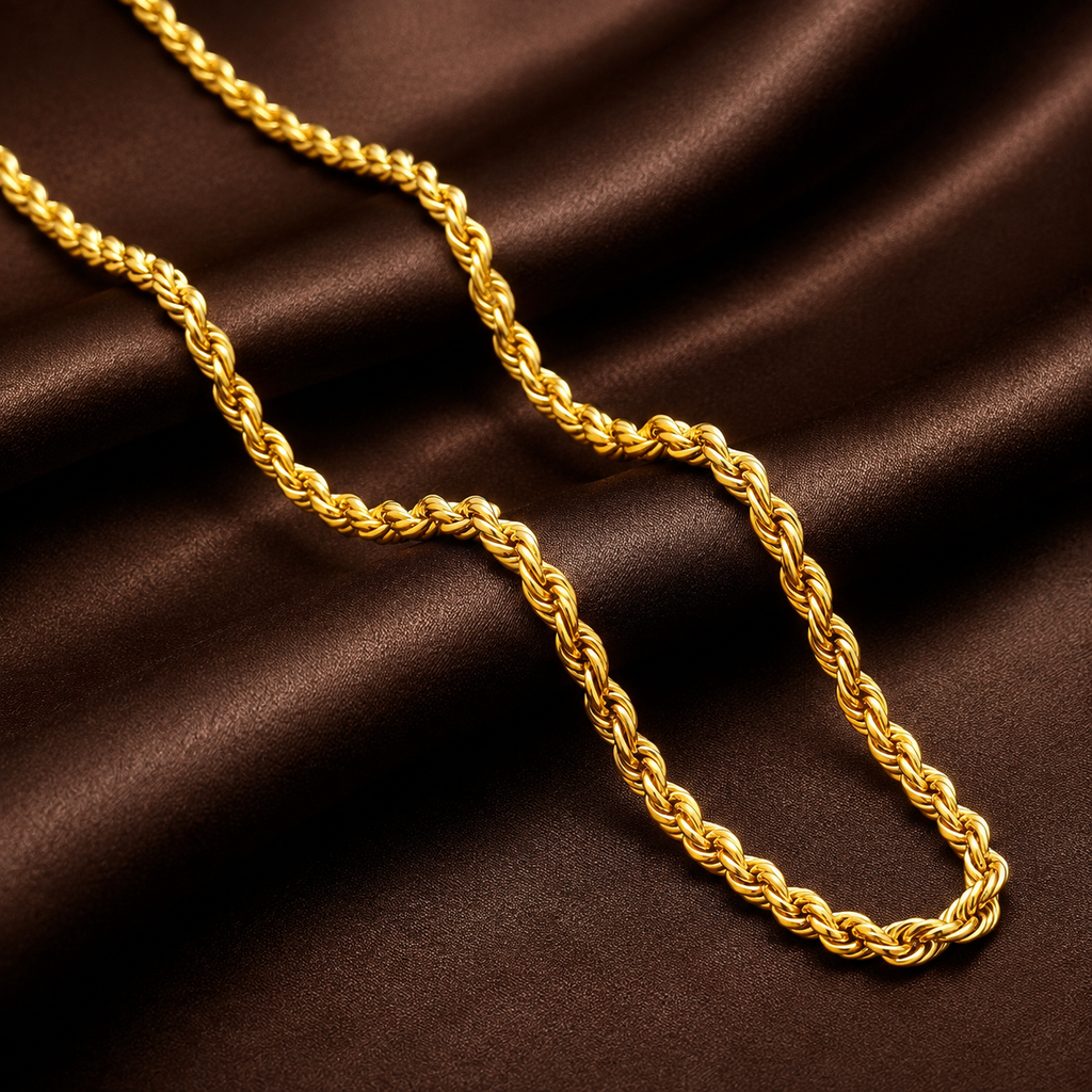 Desihi Necklace Anti-Tarnish Gold Plated Rope Chain