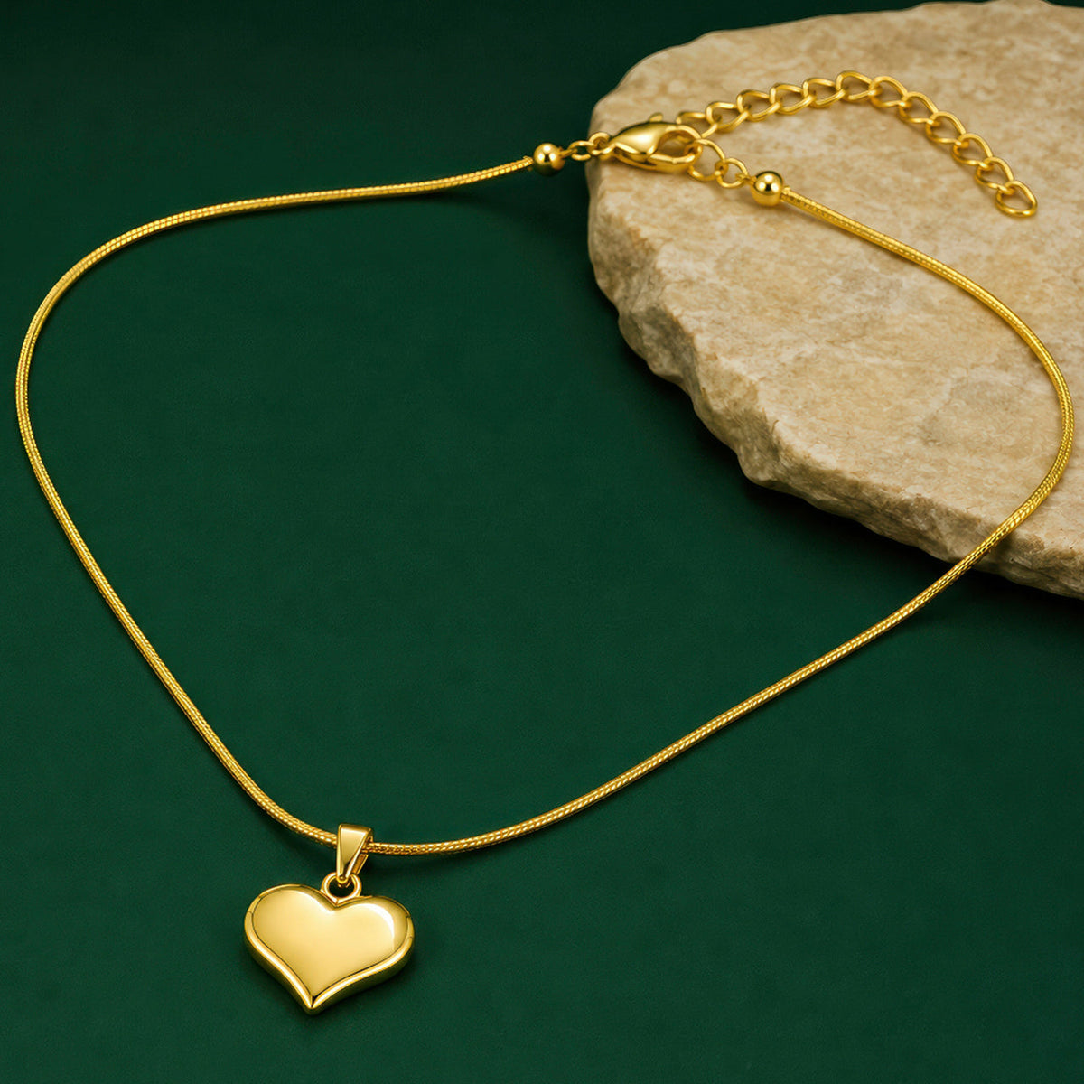 Desihi Necklace Anti-Tarnish Gold Plated Heart Pendant