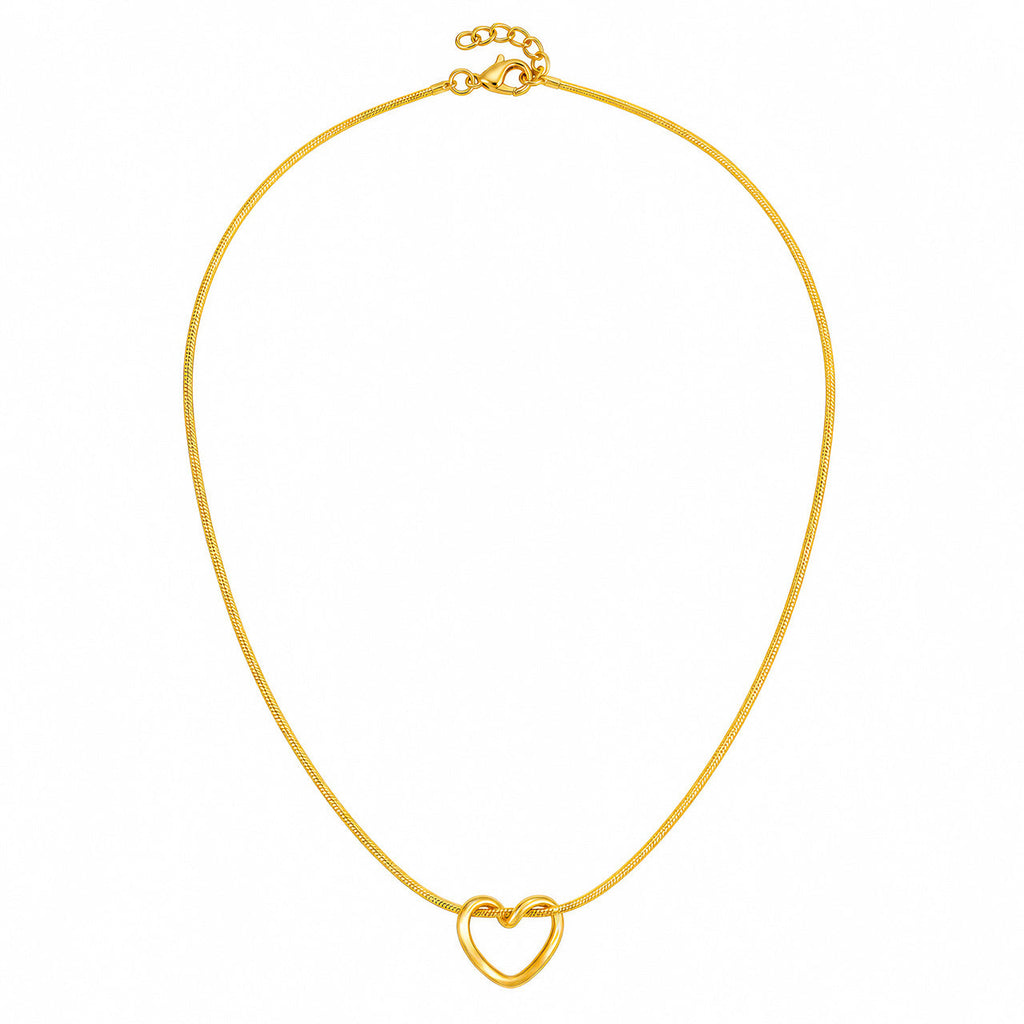 Desihi Necklace Anti-Tarnish Open Heart Snake Chain