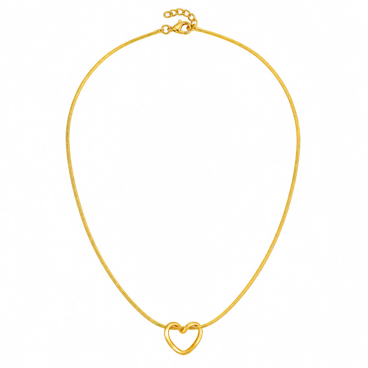 Desihi Necklace Anti-Tarnish Open Heart Snake Chain
