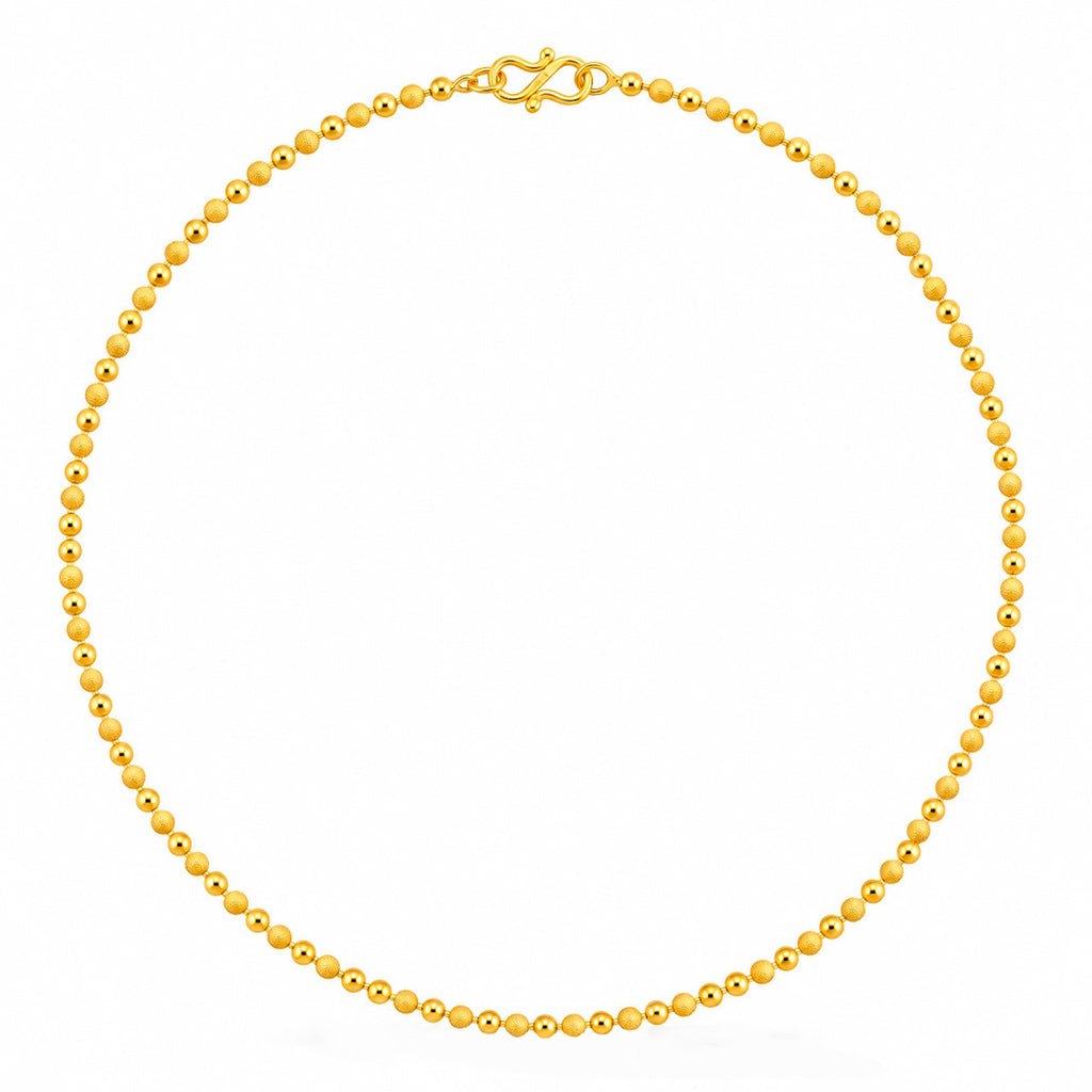 Desihi Necklace Anti-Tarnish Gold Plated Textured Ball Chain
