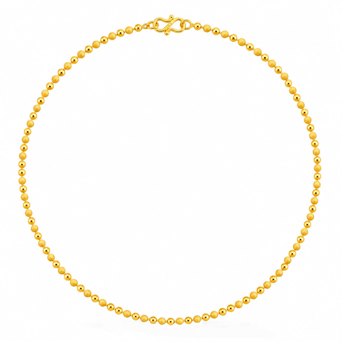 Desihi Necklace Anti-Tarnish Gold Plated Textured Ball Chain