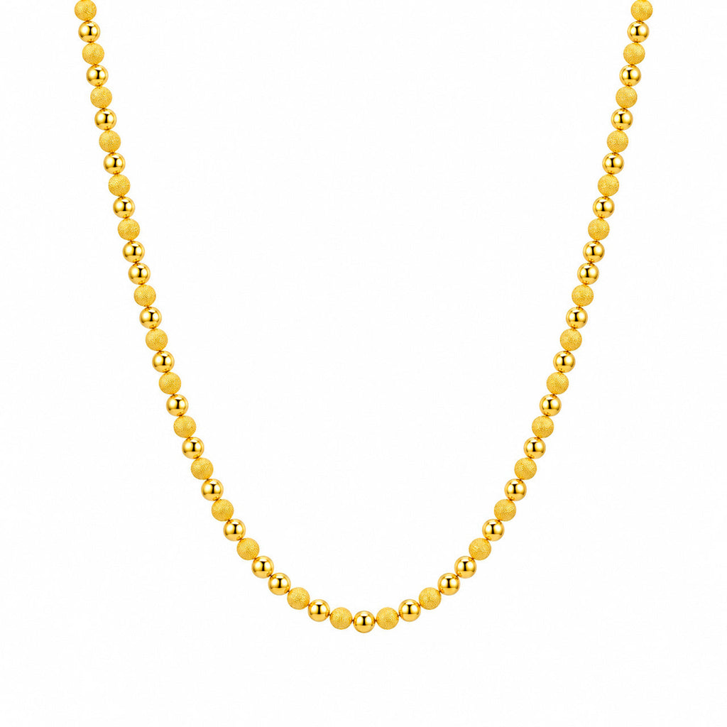 Desihi Necklace Anti-Tarnish Gold Plated Textured Ball Chain