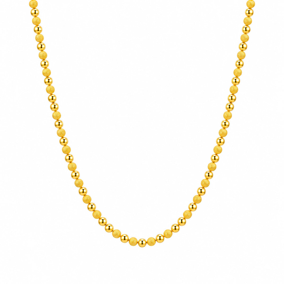 Desihi Necklace Anti-Tarnish Gold Plated Textured Ball Chain