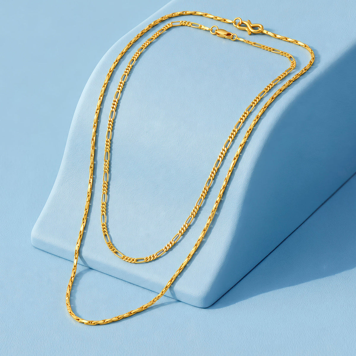 Desihi Necklace Anti-Tarnish Gold Plated Layered Textured Chain