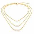 Desihi Necklace Anti-Tarnish Gold Plated Multilayered Pearls Set
