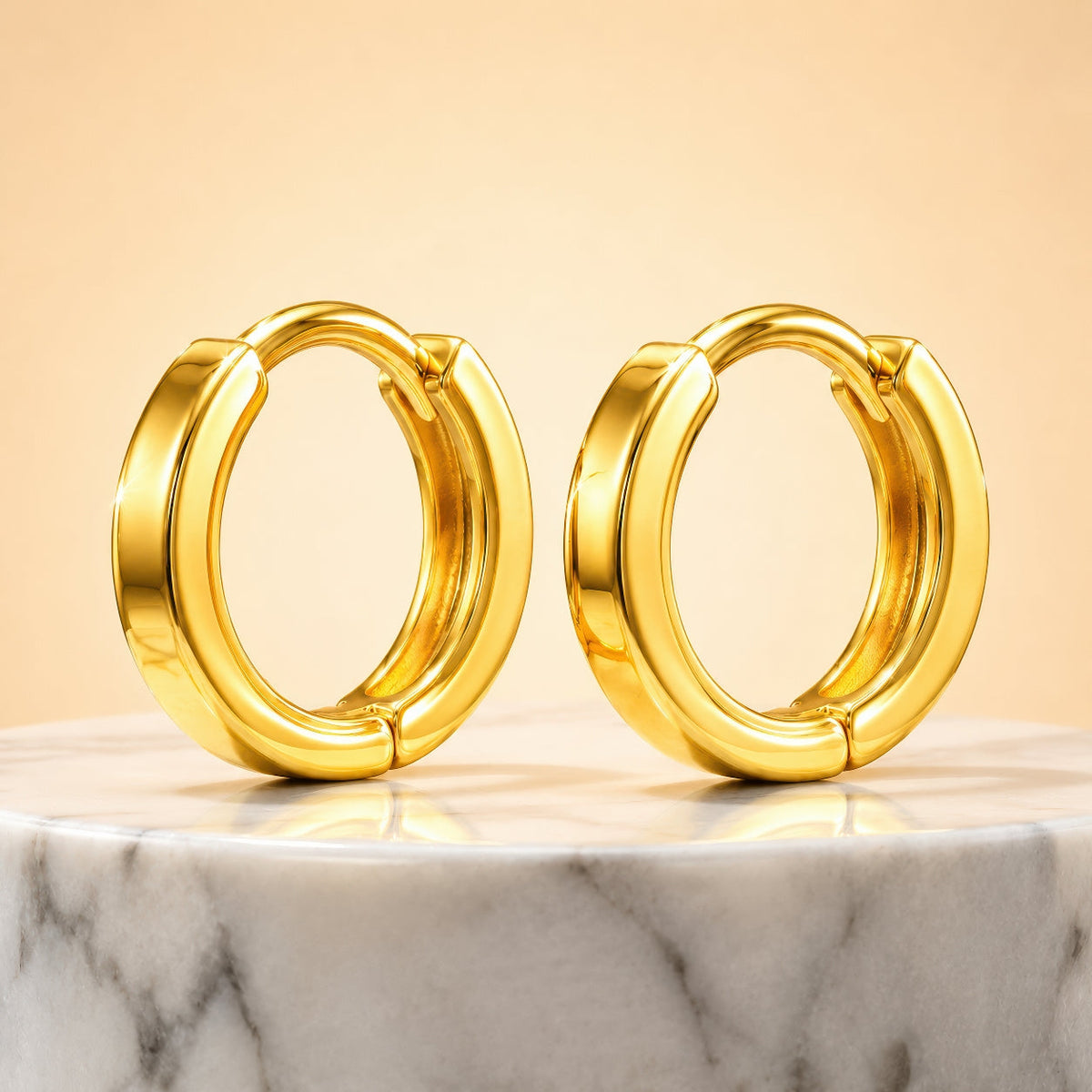 Desihi Earrings Anti-Tarnish Smooth Huggies