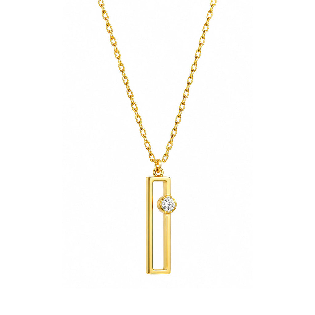 Desihi Necklace Anti-Tarnish Gold Plated Rectangular Frame