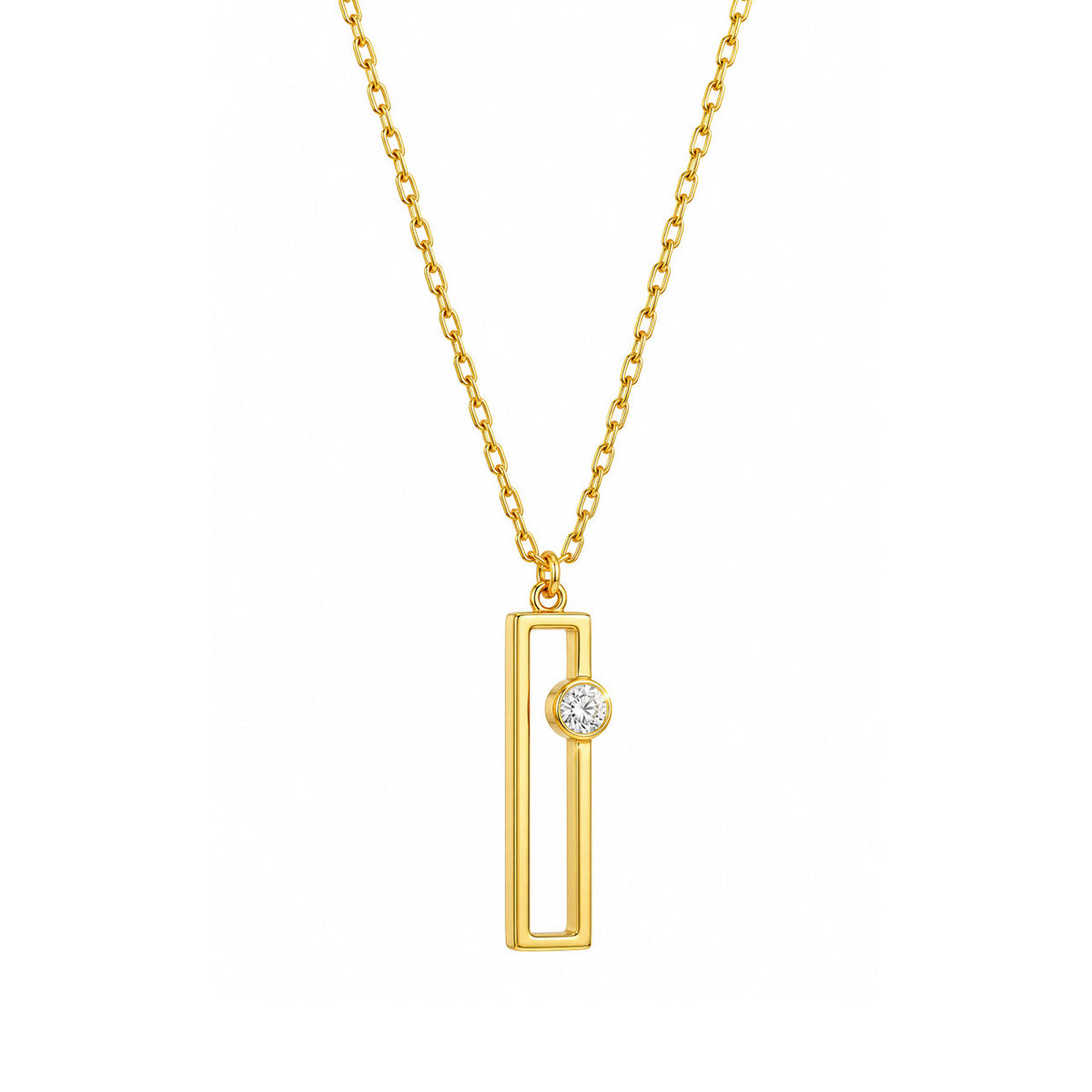 Desihi Necklace Anti-Tarnish Gold Plated Rectangular Frame