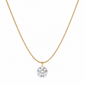 Anti-Tarnish Gold Plated Snake Chain Solitaire Pendant