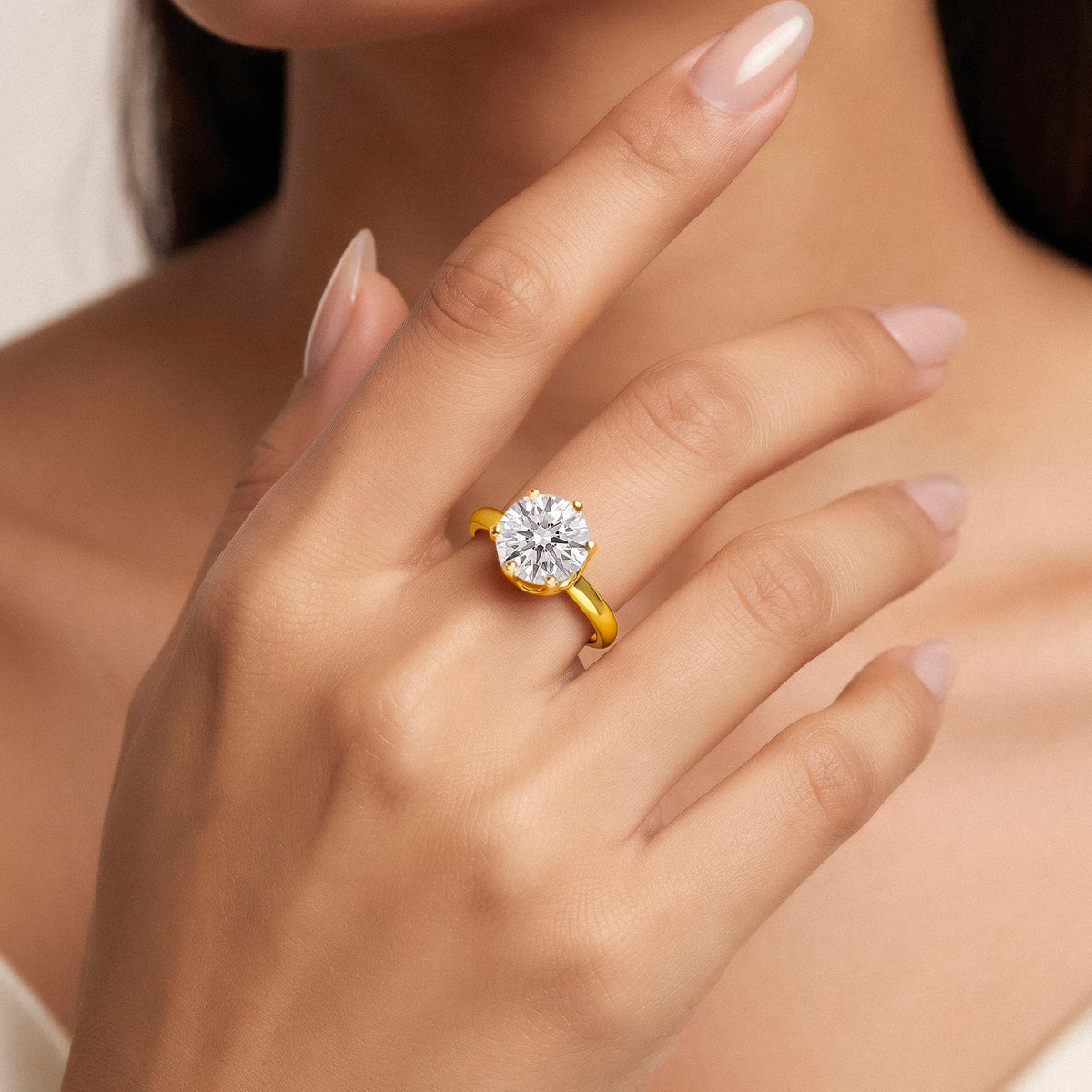 Desihi Ring Anti-Tarnish Gold Plated Solitaire (Adjustable Size)