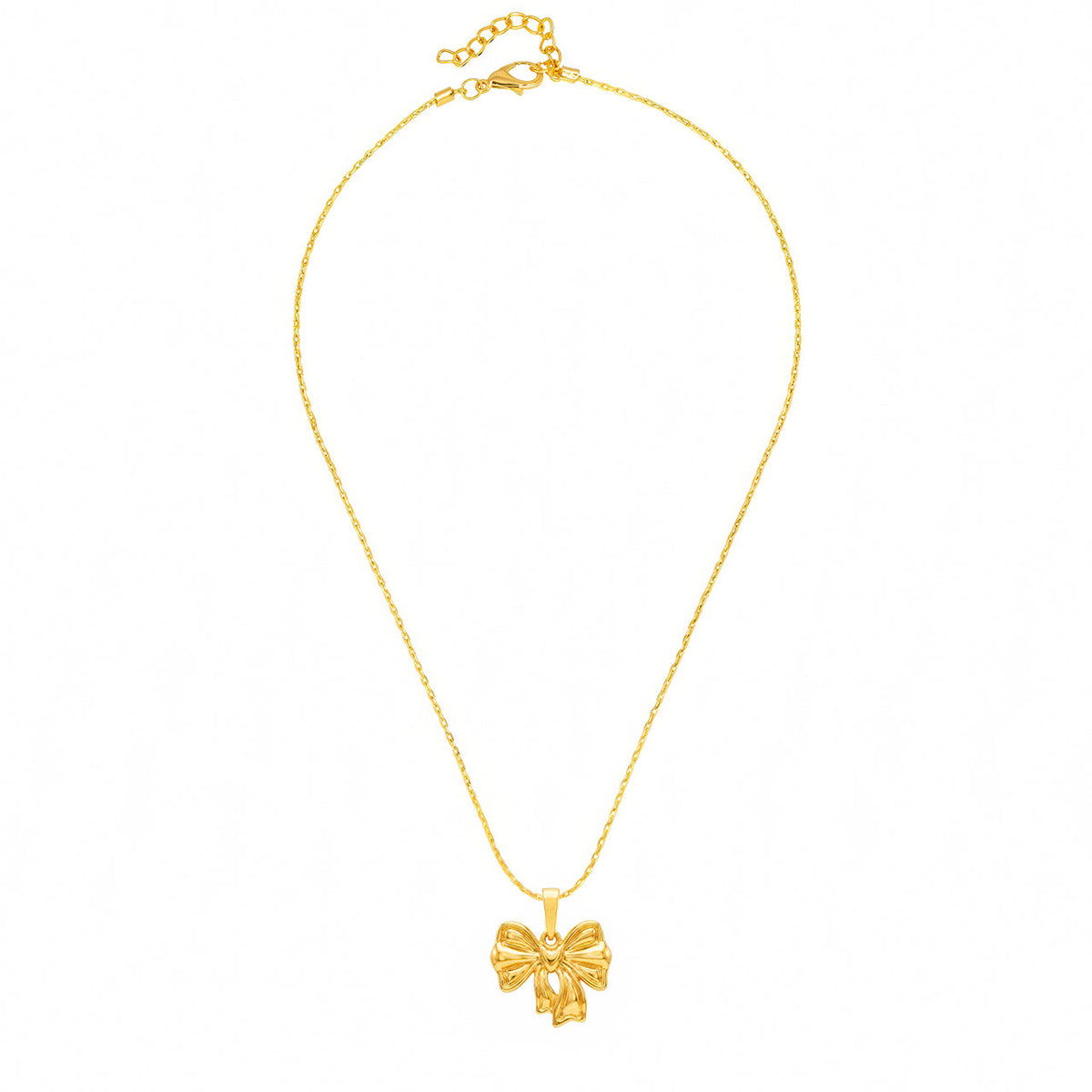 Desihi Necklace Anti-Tarnish Gold Plated Bow Pendant