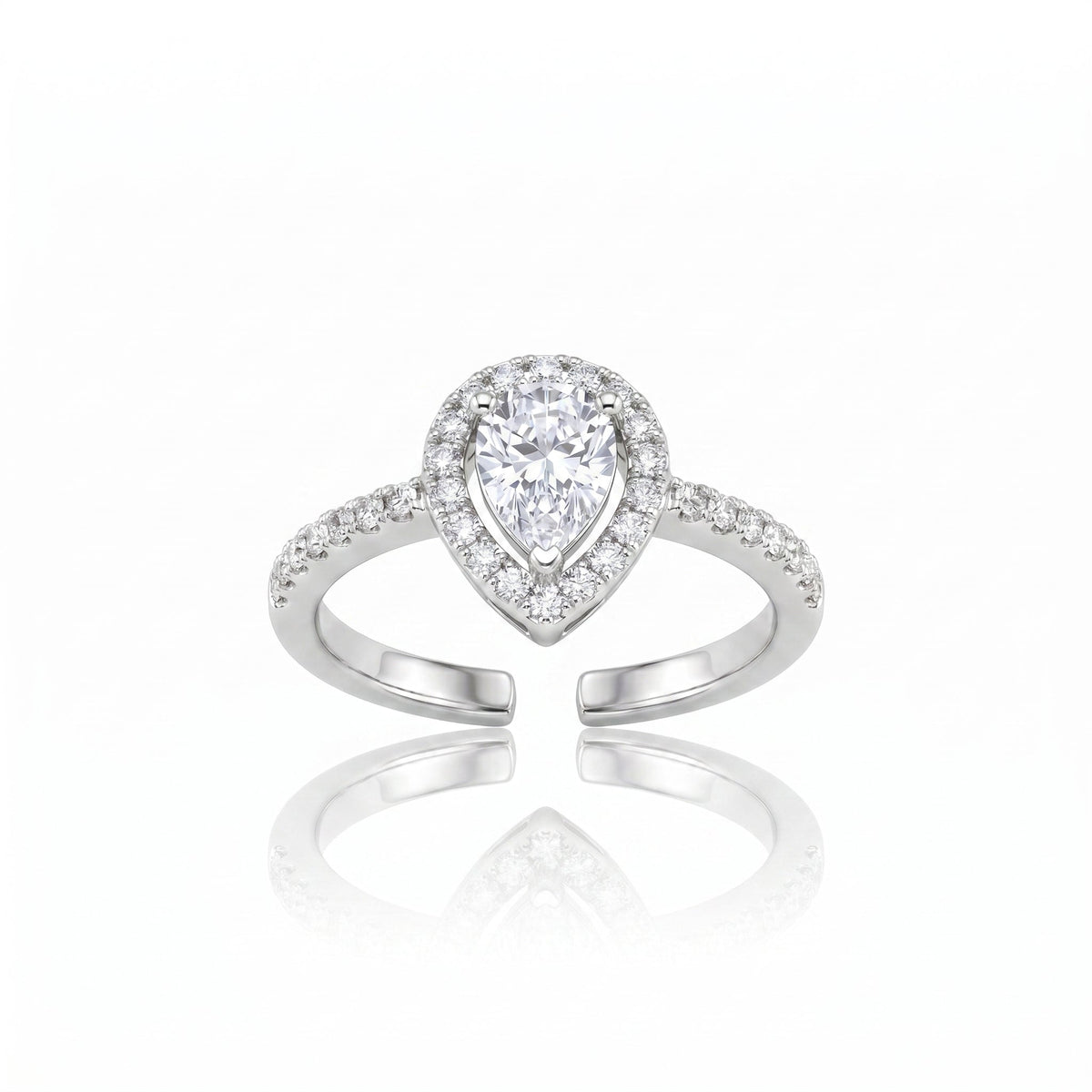 Desihi Ring Anti-Tarnish Teardrop American Diamonds (Adjustable Size)