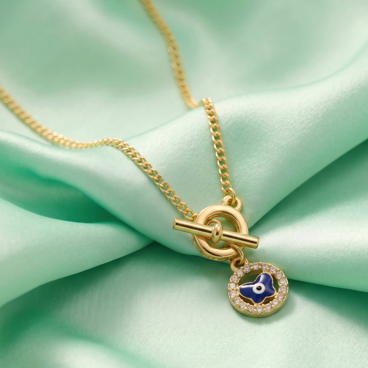 Desihi Necklace Anti-Tarnish Gold Plated Chain With Evil Eye
