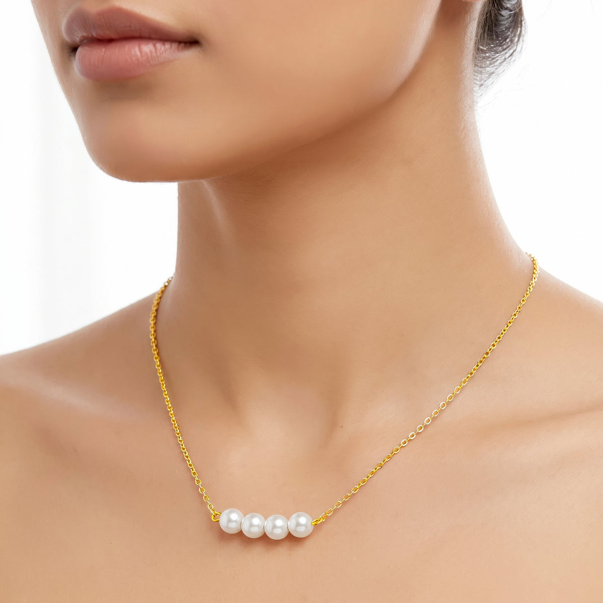 Desihi Necklace Anti-Tarnish Gold Plated Pearls Set