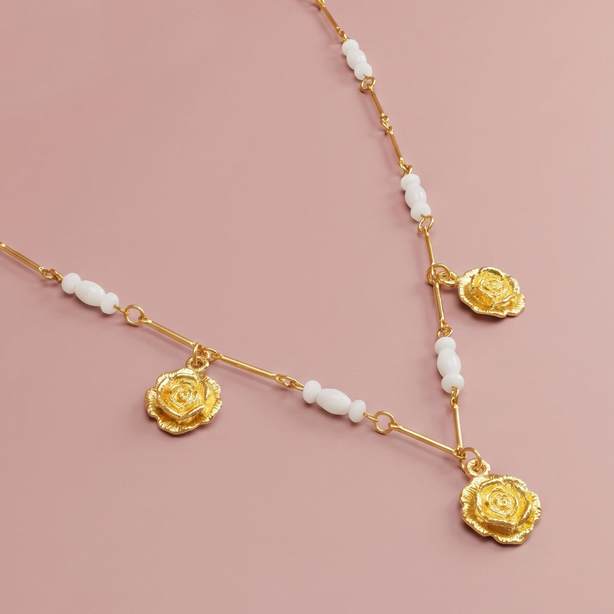 Desihi Necklace Anti-Tarnish Rose Flower Charm