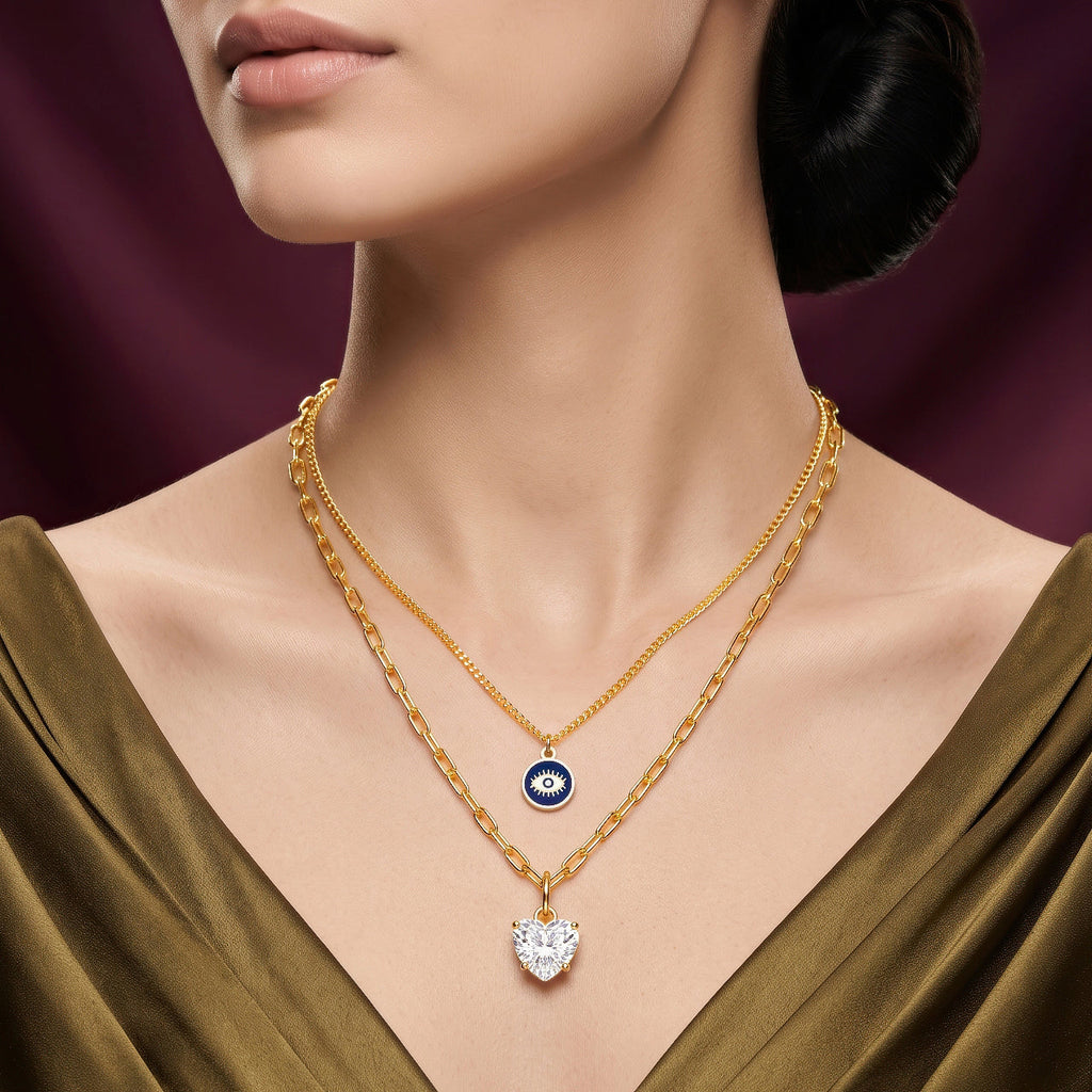 Desihi Necklace Anti-Tarnish Gold Plated Layered Set
