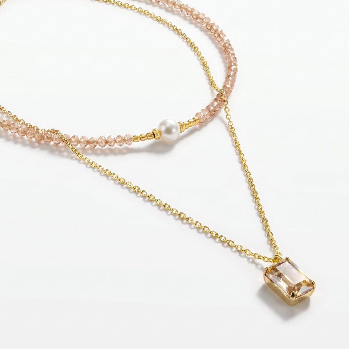 Desihi Necklace Anti-Tarnish Champagne Layered