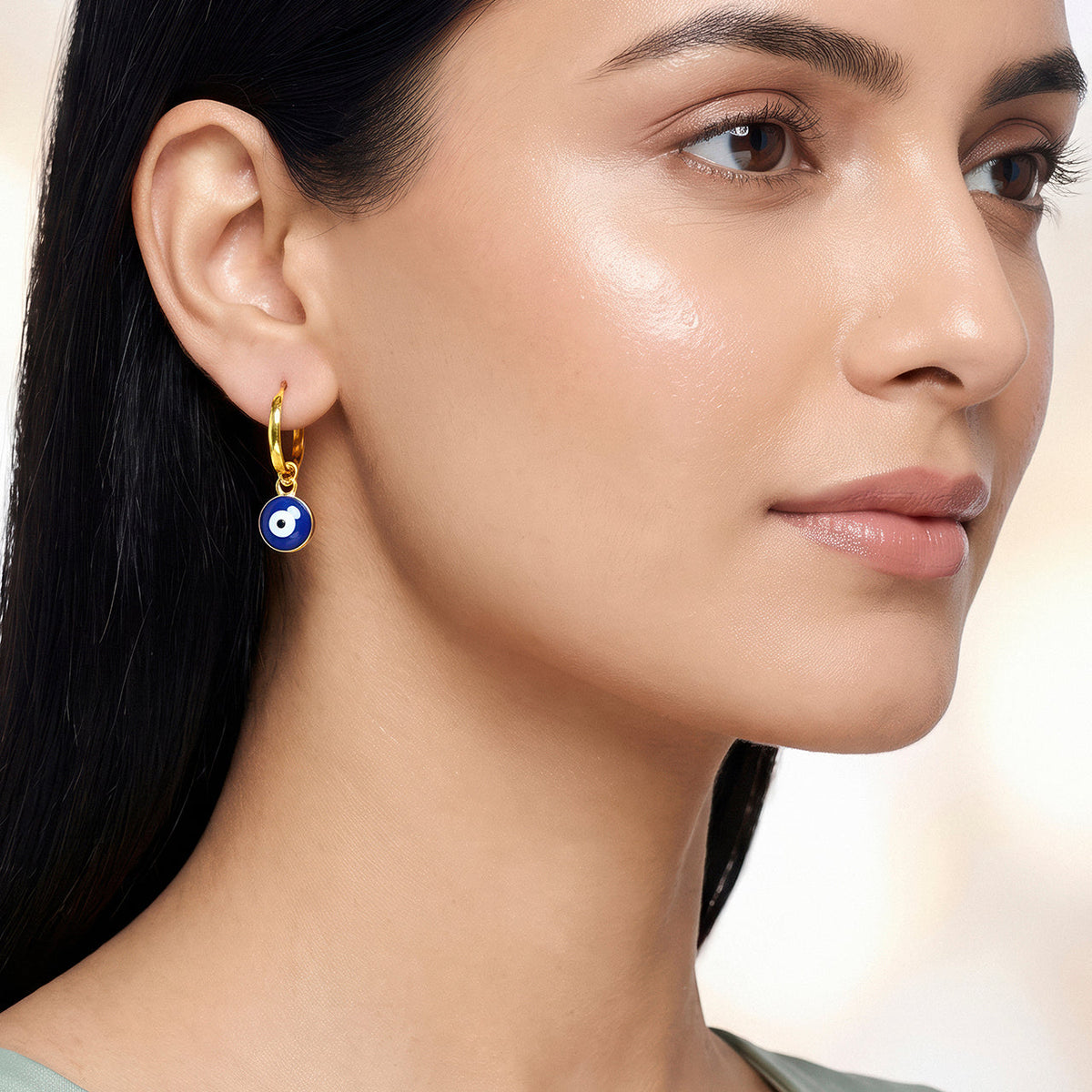 Desihi Earrings Anti-Tarnish Evil Eye Hoops