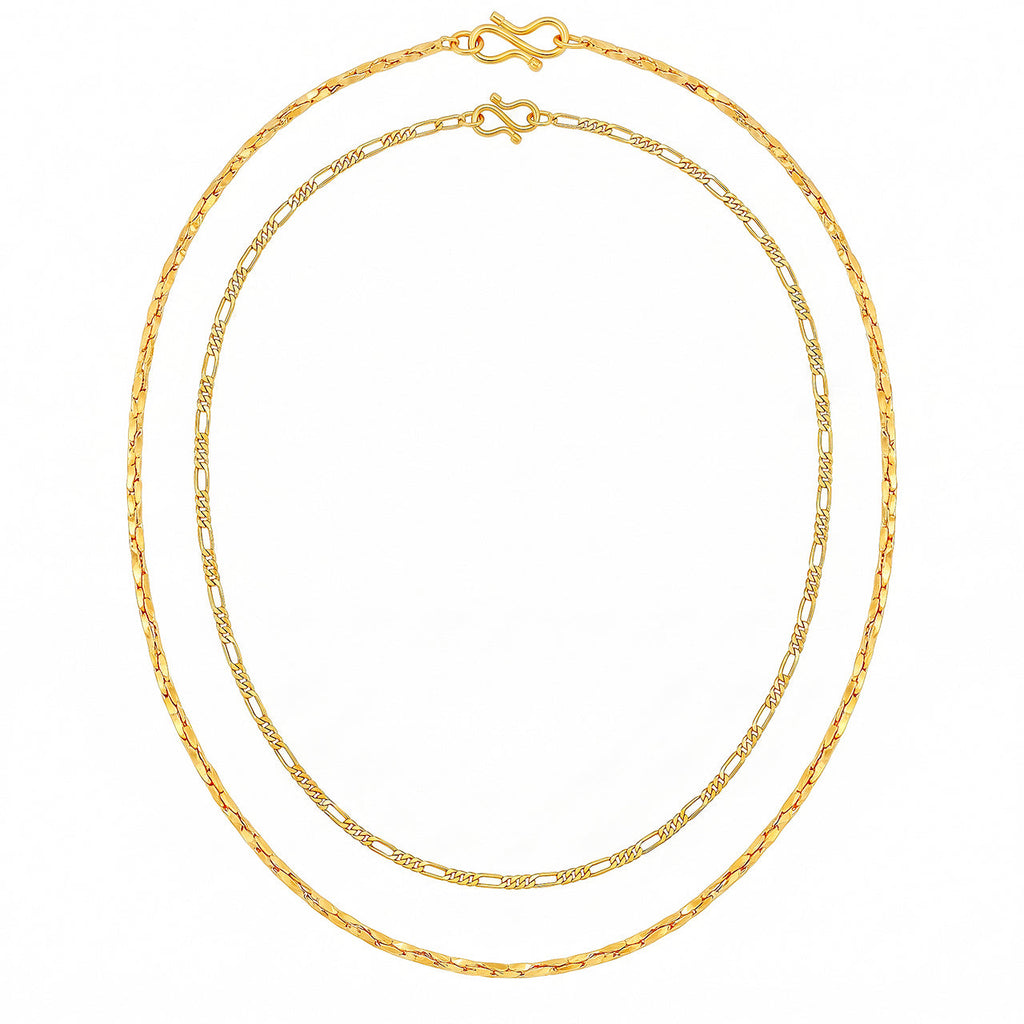 Desihi Necklace Anti-Tarnish Gold Plated Layered Textured Chain