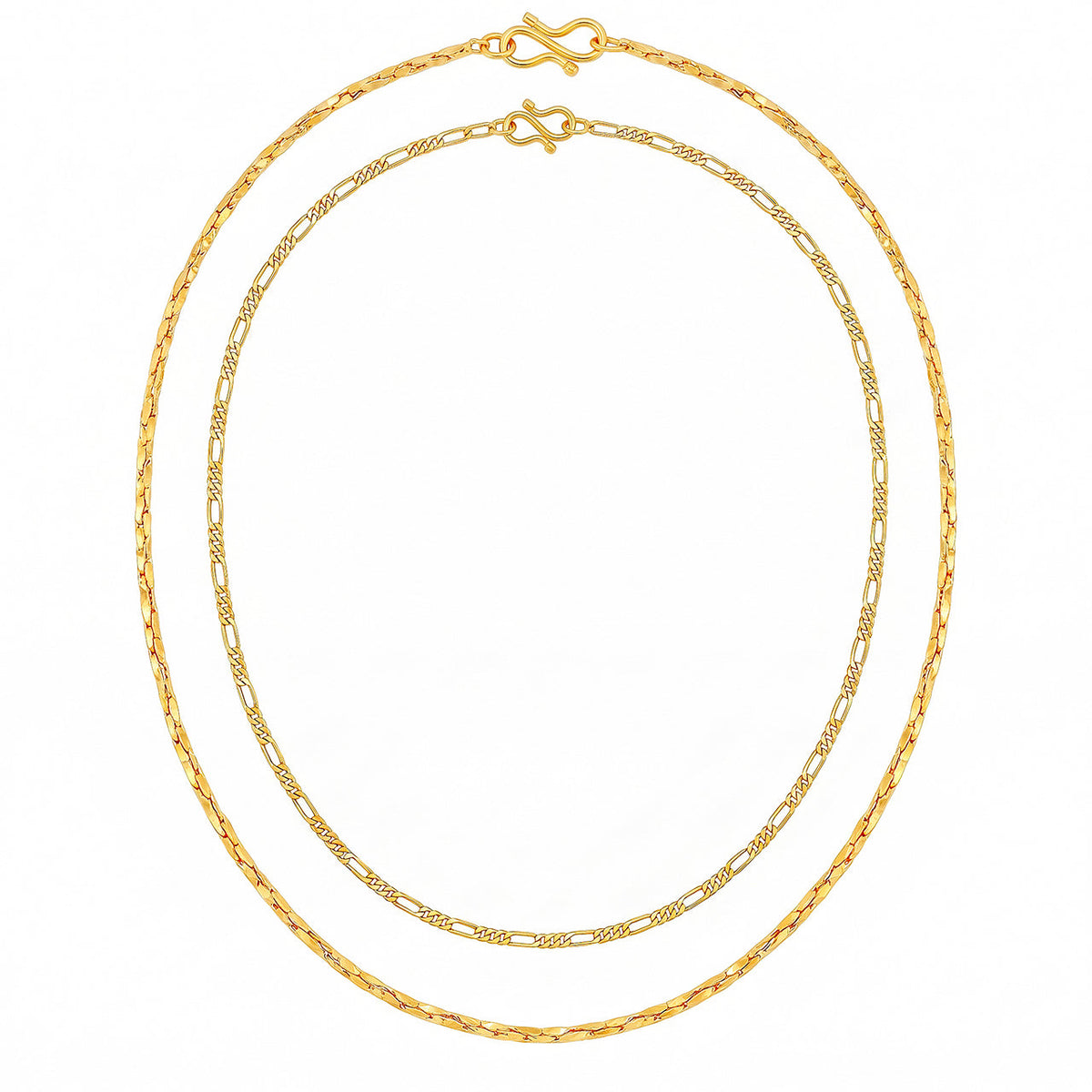 Desihi Necklace Anti-Tarnish Gold Plated Layered Textured Chain