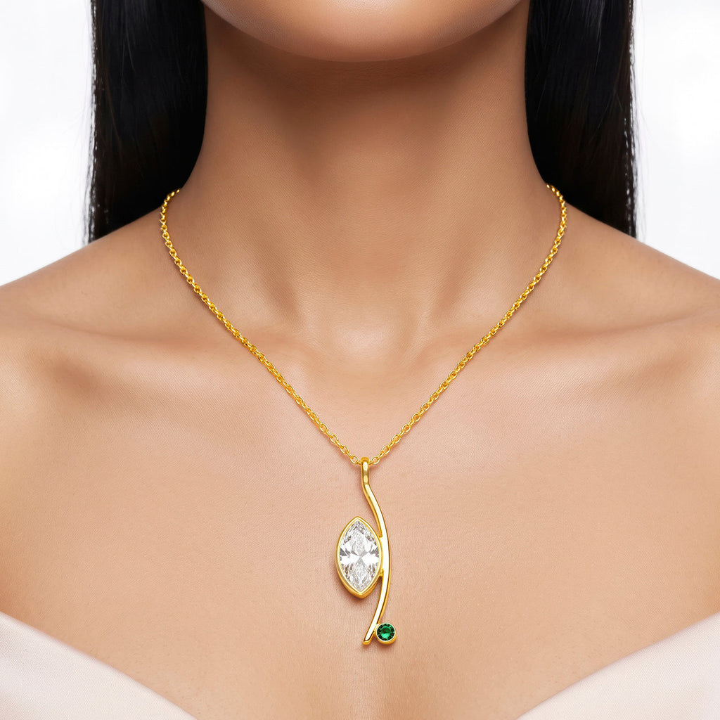 Desihi Necklace Anti-Tarnish Gold Plated Branch Crystal