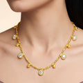 Desihi Necklace Anti-Tarnish Gold Plated Crystal Beads Chain