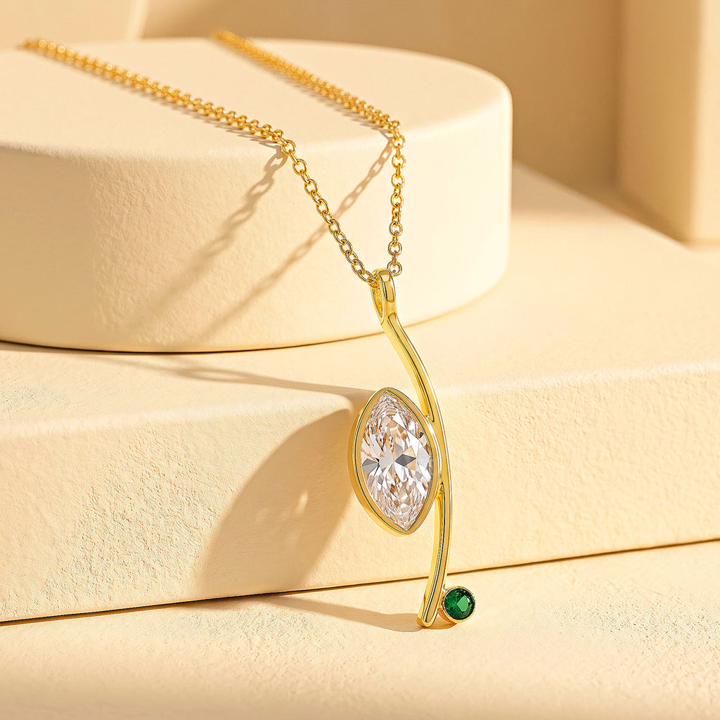 Desihi Necklace Anti-Tarnish Gold Plated Branch Crystal