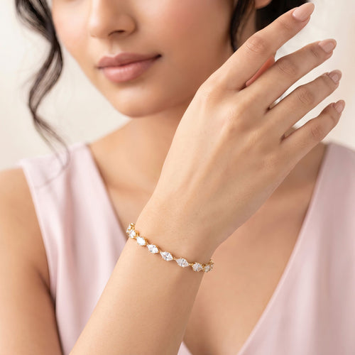 Desihi Bracelet Anti-Tarnish Big Marquise Crystal (Adjustable Size)