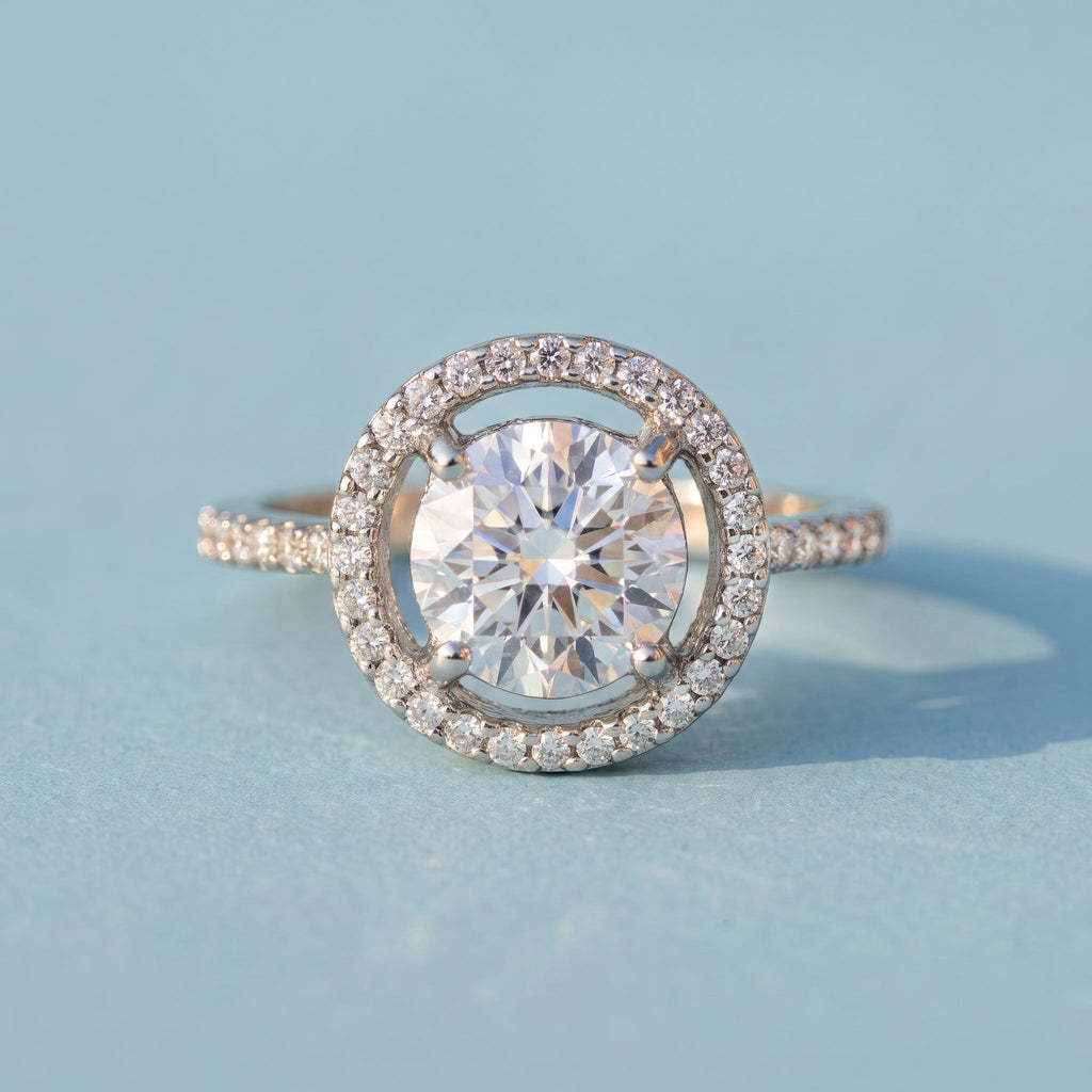 Desihi Ring Anti-Tarnish Square Halo Crystal (Adjustable Size)