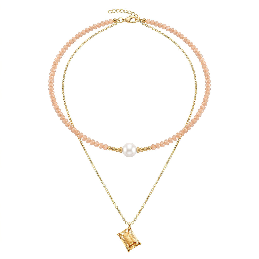 Desihi Necklace Anti-Tarnish Champagne Layered