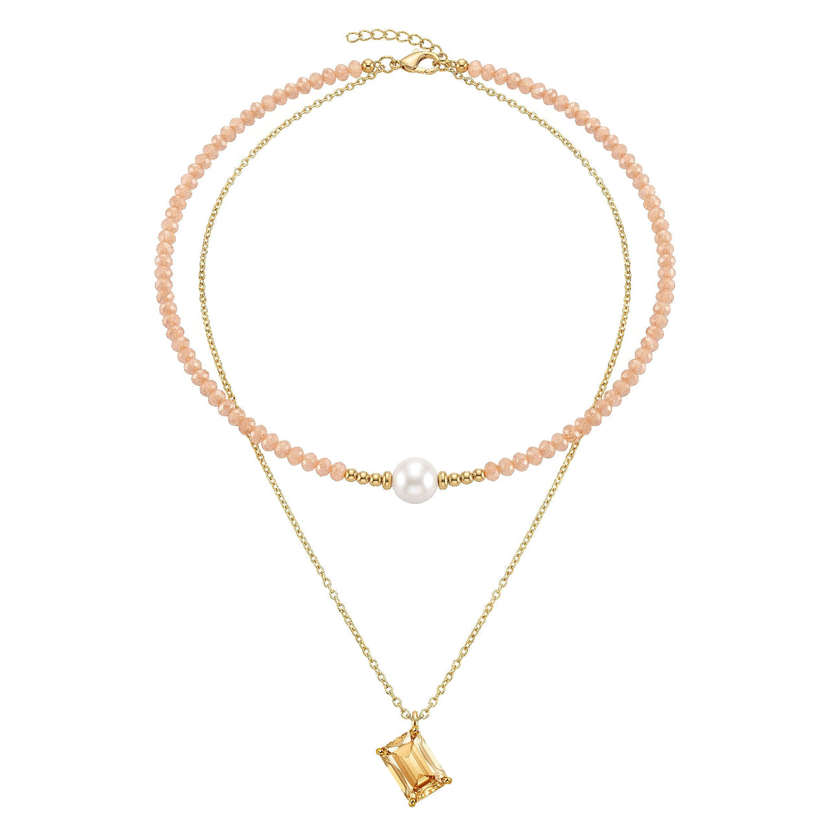 Desihi Necklace Anti-Tarnish Champagne Layered