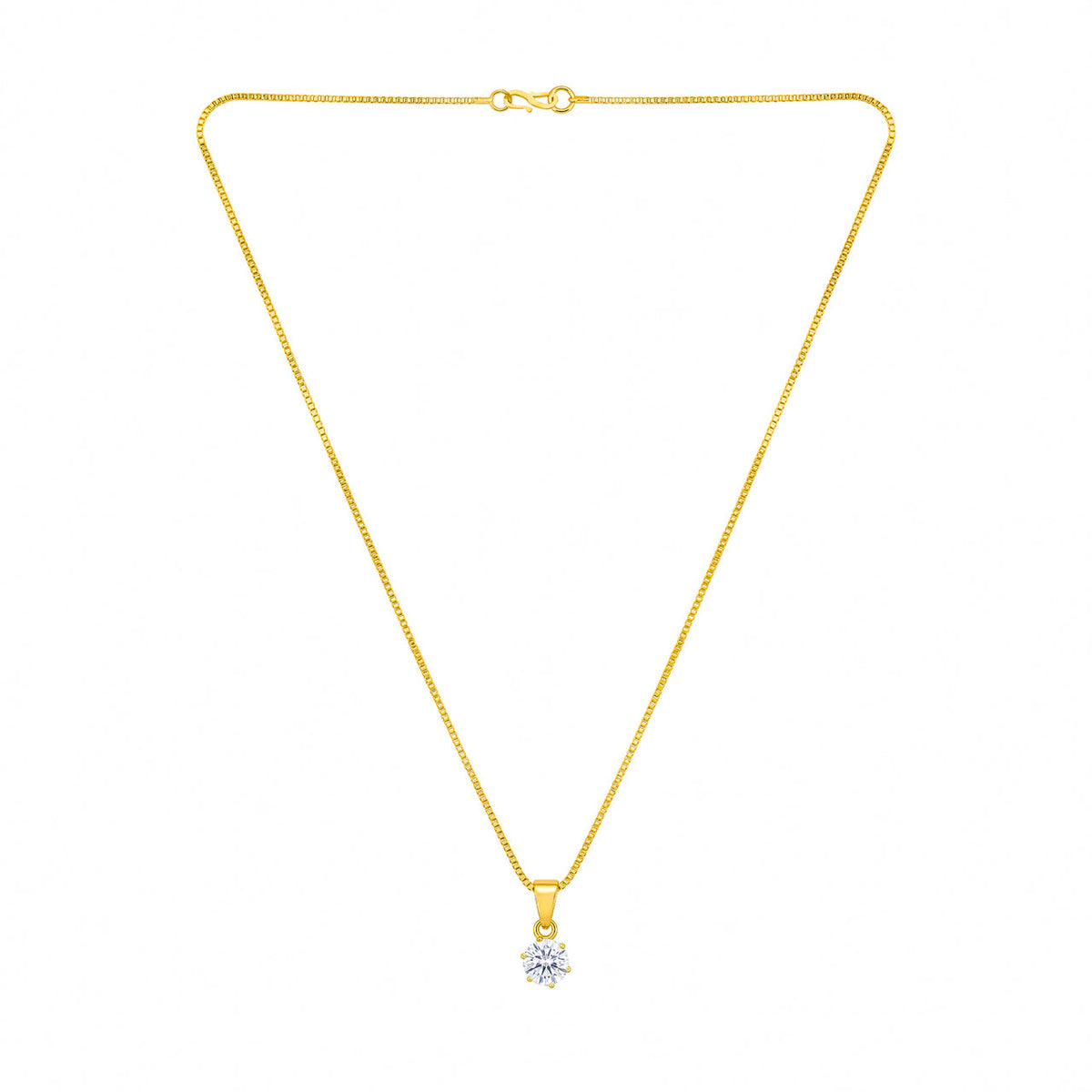 Desihi Necklace Anti-Tarnish Gold Plated Chain With Solitaire