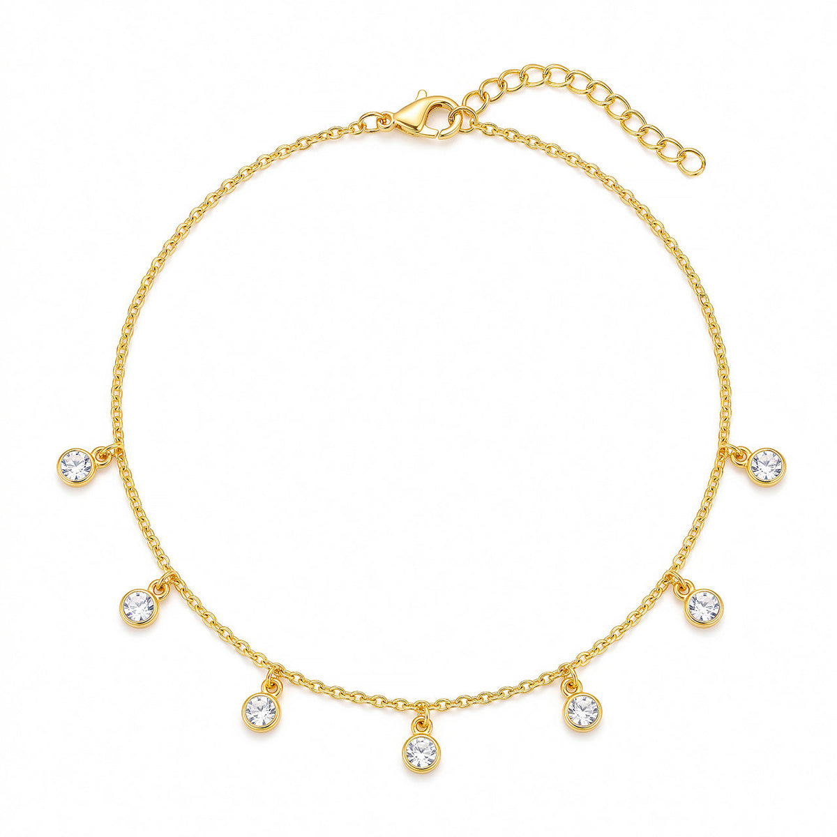 Desihi Necklace Anti-Tarnish Gold Plated Round Crystal