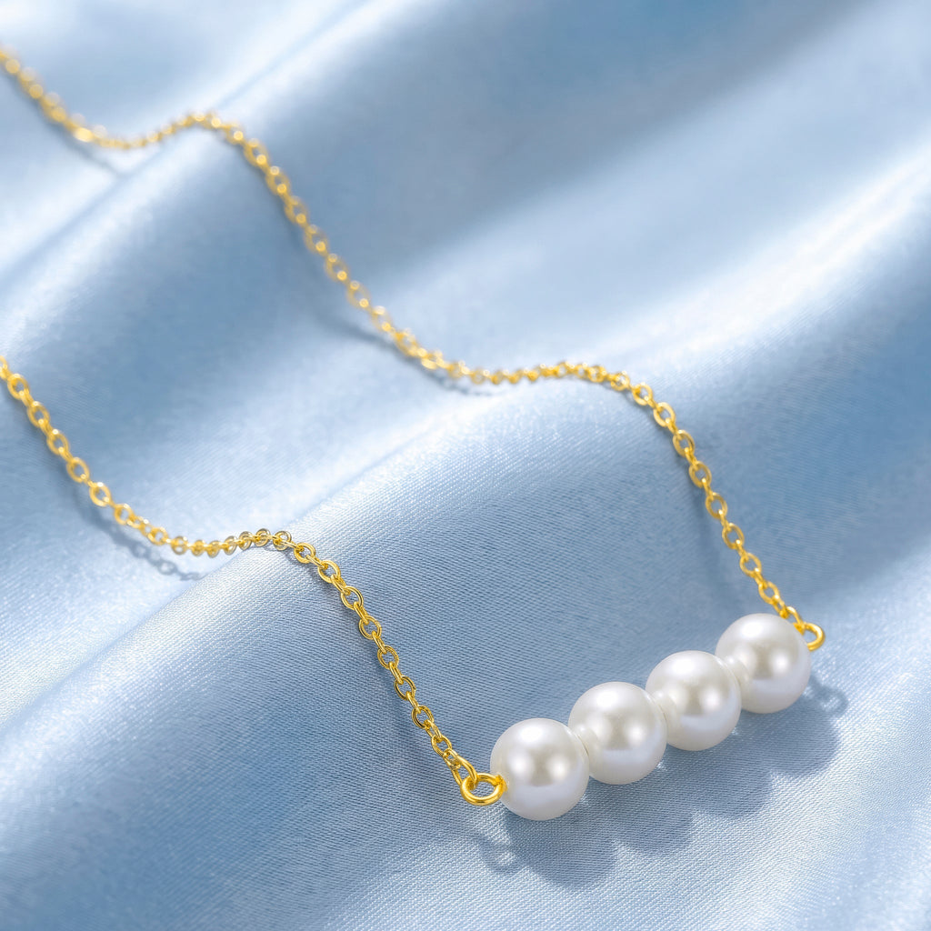Desihi Necklace Anti-Tarnish Gold Plated Pearls Set
