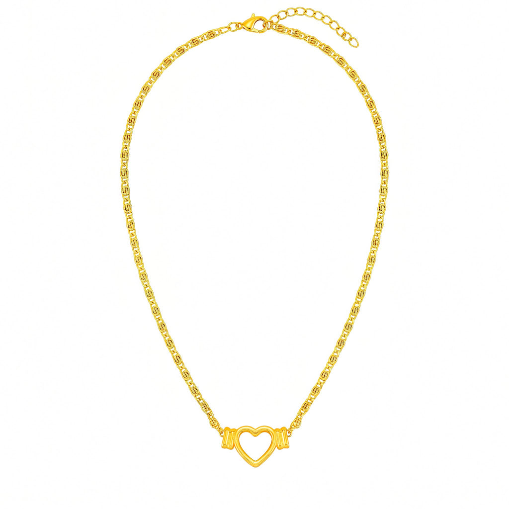 Desihi Necklace Anti-Tarnish Gold Plated Open Heart