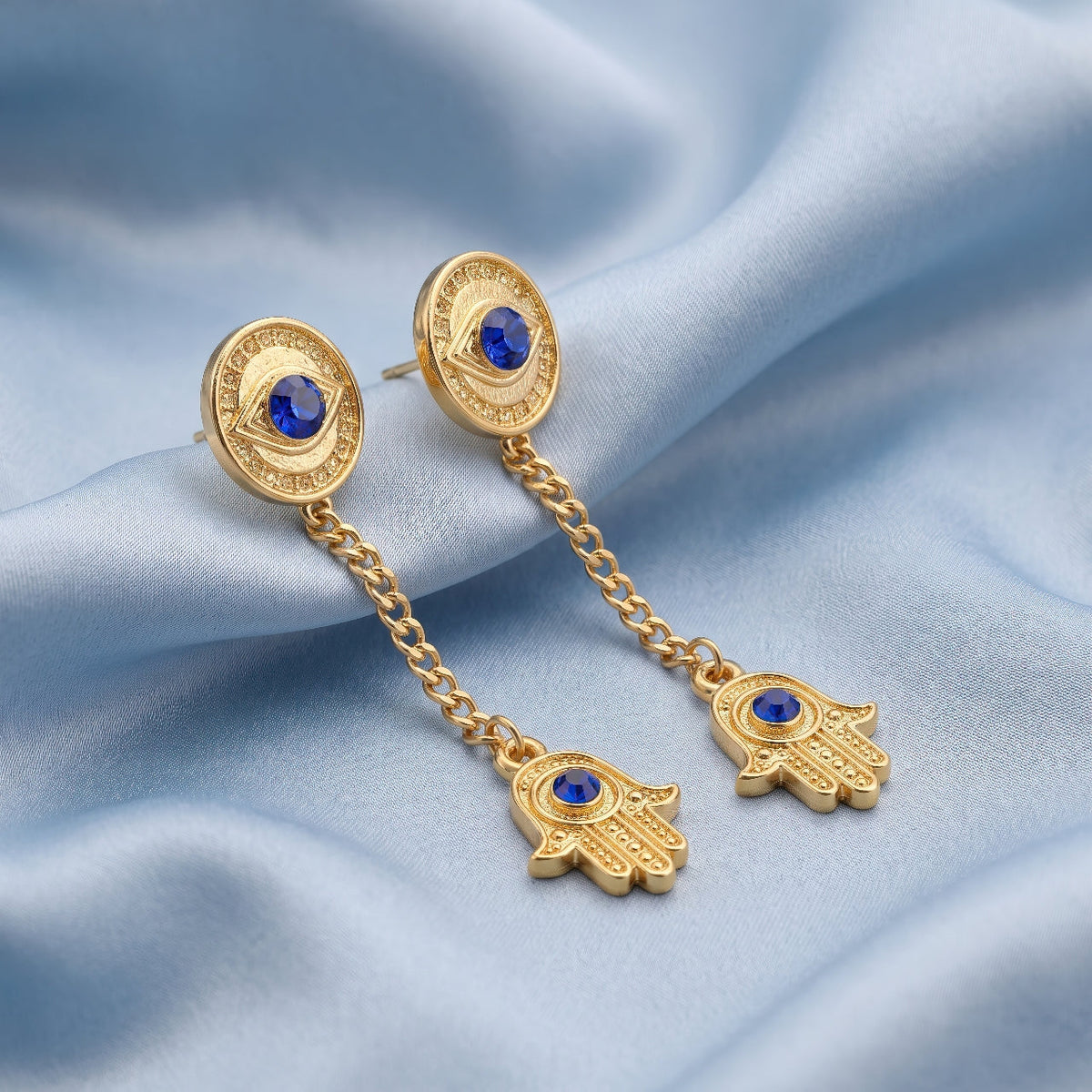 Desihi Earrings Anti-Tarnish Evil Eye Hamsa Drops