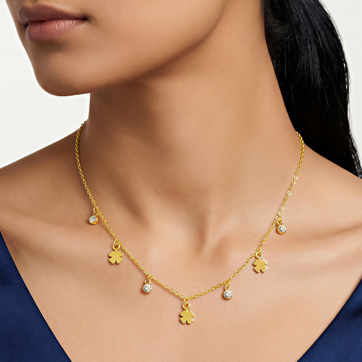 Anti-Tarnish Gold Plated Charms Necklace Minimalist Design