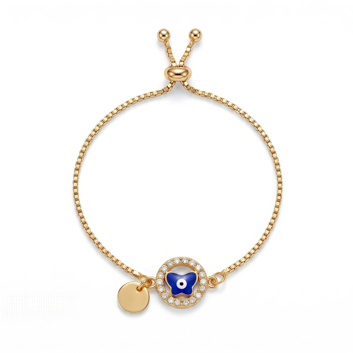 Desihi Bracelet Anti-Tarnish Gold Plated Evil Eye (Adjustable Size)