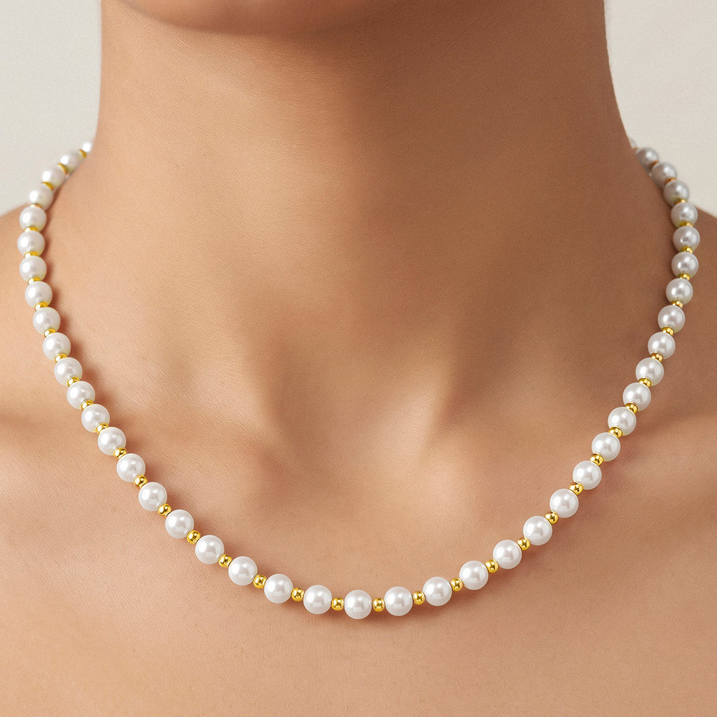 Desihi Necklace Anti-Tarnish Pearl Spacer Bead