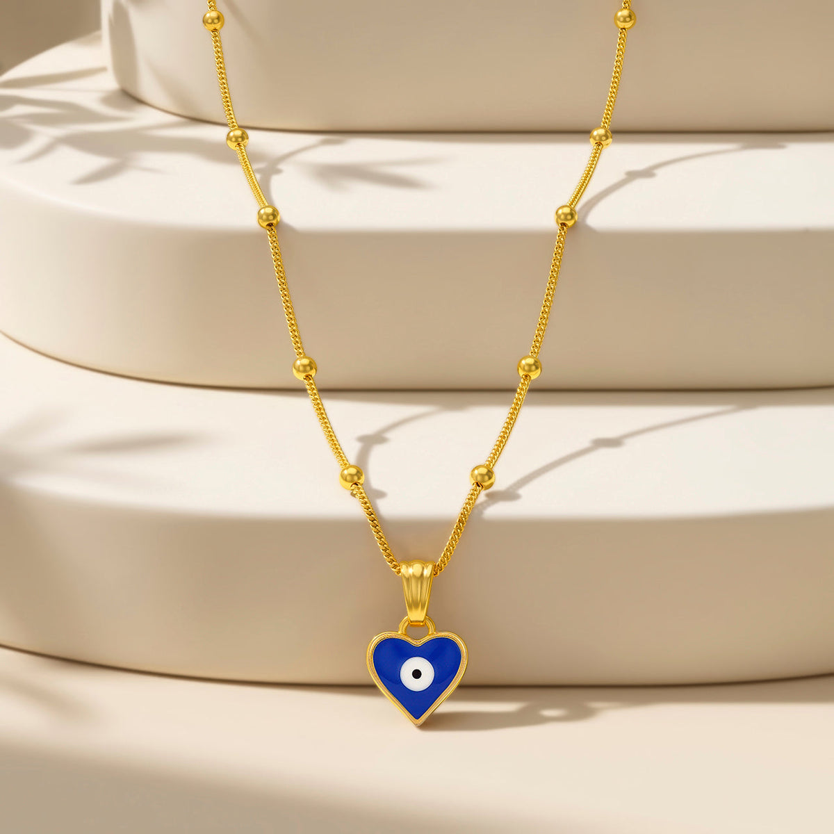 Desihi Necklace Anti-Tarnish Gold Plated Chain & Evil Eye Pendant Set