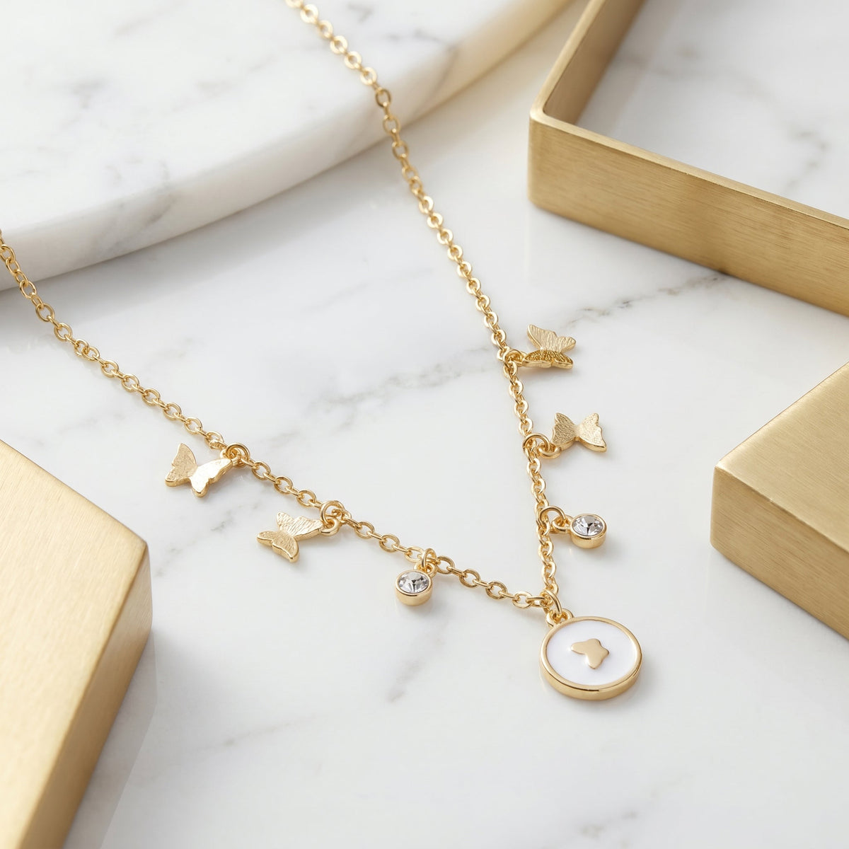 Desihi Necklace Anti-Tarnish Gold Plated Minimalist Set